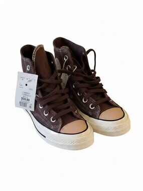 Converse High Top Sneakers In Brown With Tan/beige Toe Caps